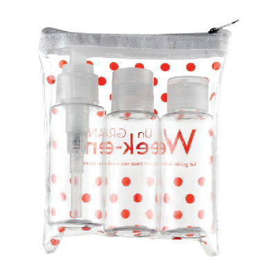 Colori trasparenti e personalizzati Bottiglie da viaggio da 80 ml con spruzzatore di tipo pompa sigillatrice