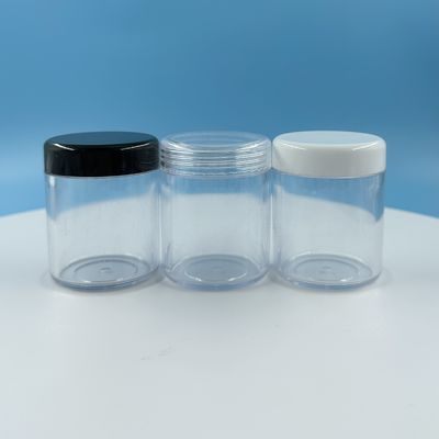 30g Bottiglia trasparente di crema con coperchio nero Volume 20ml 30ml 50ml Bottiglia di plastica PS durevole