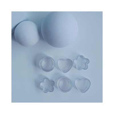 PS Materiale di base 4ml Mini Crema con coperchio Portable Plastic Clear Jar Flower Shape