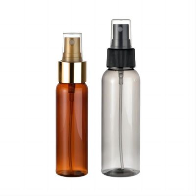 Bottiglie di plastica in PET per la cura personale o cosmetica con spruzzatori di nebbia e colori fini