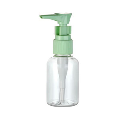 Dimensione da viaggio Bottiglia rotonda in PET da 50 ml con pompa a clip 20/410 Realizzata in materiale trasparente